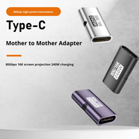 Adaptateur JILIAN DC Type-C Femelle vers Type-C Femelle 240W 8K60HZ Multifonction Mini en Alliage d'Aluminium pour Ordinateur Portable, Téléphone Mobile et LED