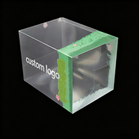Boîte en plastique pliable transparente en PET recyclable avec logo personnalisé, emballage idéal pour cadeaux et présentations de cosmétiques, de parfums et de jouets
