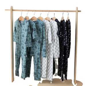 Bébé 3 <span class=keywords><strong>mois</strong></span> imprimé garçon combinaison pyjamas nouveau-né à manches longues barboteuse bambou dormeur bébé vêtements - Product Image 1