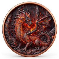 Pièce de monnaie en cuivre pur 999 de 1 oz, divers styles, série animale, dessin animé, dragon, UV 3D, couleur haute définition, édition collector, pièce de monnaie en cuivre