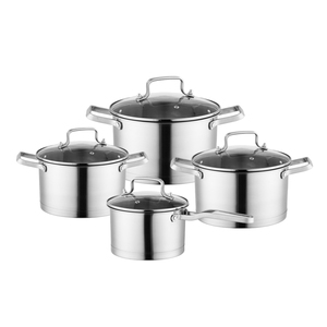 Nhà Sản Xuất Giá Bán Buôn Kim Loại Hiện Đại Không Dính Pan <span class=keywords><strong>Set</strong></span> Tornado Hạnh Phúc Nam Tước Đinh Tán Gia Cố 8-Mảnh Thép Không Gỉ Lò - Product Image 6