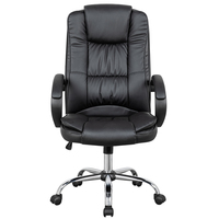 Chaise de bureau exécutive ergonomique moderne en cuir PU à dossier haut confortable avec pivotement réglable et rotation à 320° #   Base chromée