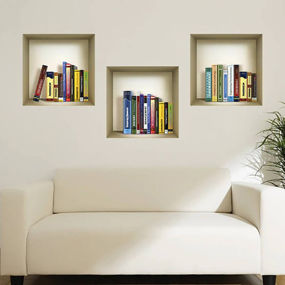 Set of Three 3D Square Peel and Stick Wall Decals HMS Tisha Niche 3D Square Wall Decals