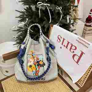 New <b>Summer</b> Korean Nylon String Closure Portable Fashion Large Capacity Shoulder Shopping <b>Bag</b> for Women - Product Image 4