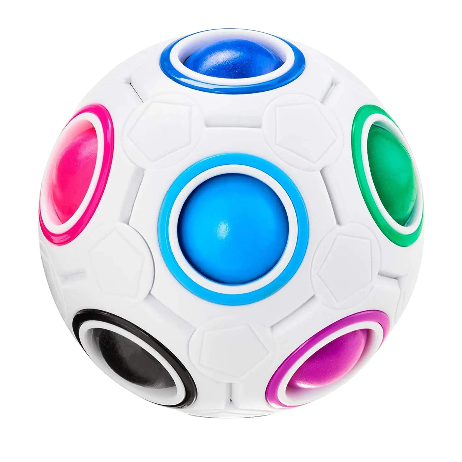 Magic Rainbow Puzzle Ball, Speed Cube Ball Puzzle Game Fun Stress Reliever Magic Ball Brain Teaser Fidget Toys
