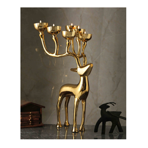 Aluminum Deer T Light <b>Candle</b> <b>Holder</b> Glossy Gold Finish Table Centerpiece Decorations Other <b>Candle</b> <b>Holders</b> <b>Lanterns</b> - Product Image 1