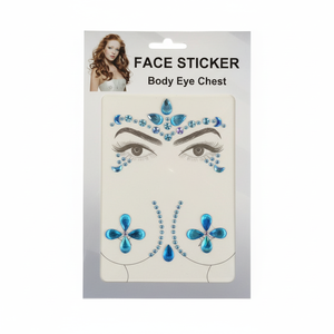 Set di Adesivi per Tatuaggi Decorativi per Occhi e Petto, Vari Design e Colori, Adesivi Stampati in PVC e Acrilico per Viso e Corpo, Marca Peiyong - Product Image 2