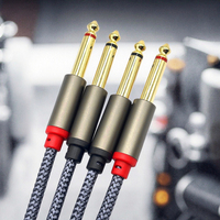 Câble 5 M 6.35 à 1/4, double câble d'interconnexion audio stéréo 1/4 pouces TS à double 6.5 2X 6.35mm 1/4 pouces mâle TS à 2 6.35 mâle