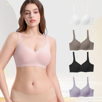 Soutien-gorge respirant sans armatures pour femme, avec bonnets lisses et forme naturelle sans coutures, idéal pour le travail, la maison et le quotidien.