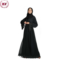 Abaya noire ample à fermeture éclair, d'occasion, pour femmes musulmanes, en polyester, service OEM, Abaya en velours pour adultes, Abaya islamique, Abaya turque 2021