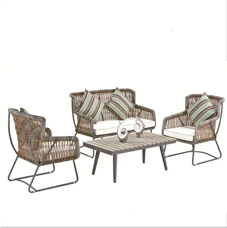 Hot bán 2023 bazhou thành phố Thiết kế mới ngoài trời nội thất sân vườn Set phòng khách sofa Set cà phê Cafe sofa Set