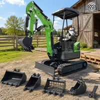 Mini-excavatrice populaire FULCORE, capacité de la benne de 0,02 m³, performances hydrauliques puissantes pour travaux en verger