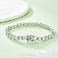 Bracelet en diamant moissanite en promotion, bijoux fins, cadeau pour la fête des mères et les anniversaires, disponible au prix d'usine