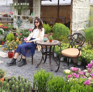 Bàn ghế nhôm đúc bàn ghế ngoài trời đồ nội thất phòng khách khung kim loại bàn nhôm - Product Image 3