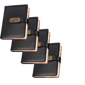 Carnet de notes A3 en cuir PU avec spirale, style carnet d'adresses, protection par mot de passe, couverture gaufrée avec logo, 80 feuilles, promotionnel - Product Image 1
