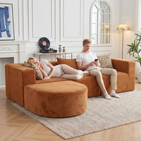 Canapé modulaire sectionnel moderne personnalisable en usine, canapé nuage sans structure avec forme en L