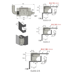Bản Lề Xoay Uốn Màu Đen CL211 Cung Cấp Từ Nhà Máy Bản Lề Lắp Đặt Ẩn Cửa Tủ Phân Phối Công Nghiệp - Product Image 4