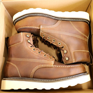 Commercio all'ingrosso della fabbrica Goodyear Welt vera pelle <span class=keywords><strong>Wolverine</strong></span> stivali da lavoro classici stivali di sicurezza con punta in acciaio marrone per tutte le stagioni - Product Image 4
