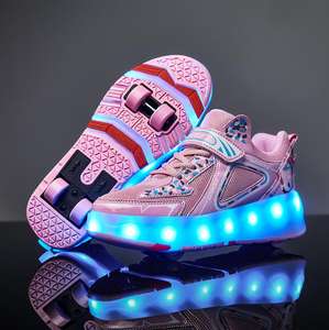 Matériau supérieur synthétique Kick Out chaussures de patin à roulettes avec 4 roues pour garçons pour l'été printemps hiver saisons - Product Image 1