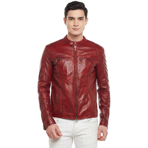 Customizable Men's Leather Jacket - Choice of Colors and Sizes - High-Quality Craftsmanship - men Red leather jackets - Product Image 1