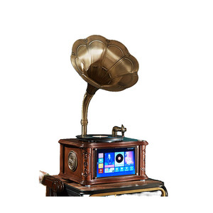 Altavoz de aleación de aluminio antiguo, reproductor de Gramófono de madera, el estilo más nuevo para transmisor HDMI, decoración del hogar, accesorios de <span class=keywords><strong>Audio</strong></span> y vídeo - Product Image 4