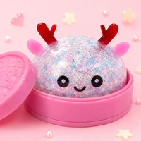 Jouet Squishy Élan Pailleté 15cm, Doux et Scintillant, Gadget Anti-stress à Presser, Emballé en Boîte Colorée, Ornement Réducteur de Stress