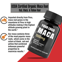 Capsules de racine de maca pour booster l'énergie, marque privée OEM, compléments alimentaires puissants pour hommes adultes