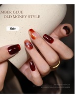 Gel UV pour ongles 12 couleurs, style Old Money, effet nuage diamant, écaille de tortue, ambre, poli, automne-hiver, translucide glacé, caramel, pour salon de manucure