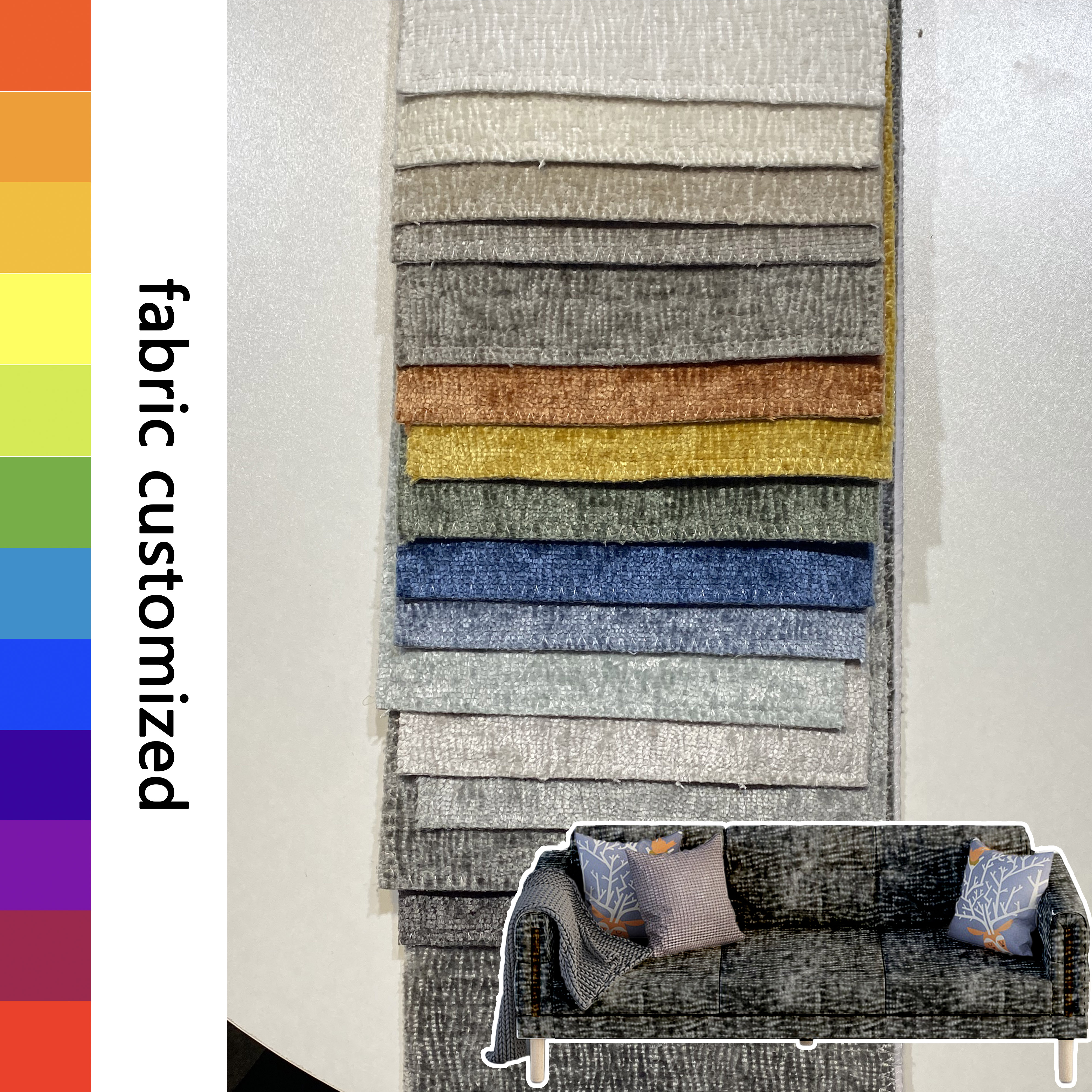 Modern Polyester/Cotton Chenille Fabric Sofa Cover Tear-Resistant Wrinkle Resistant Reasonably Priced Medium Weight 440GSM Woven