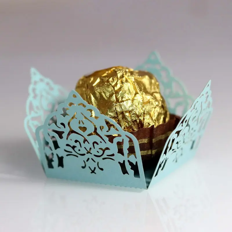 Laser Cut Chocolate Paper Wrappers Wedding Party Paper Decoration