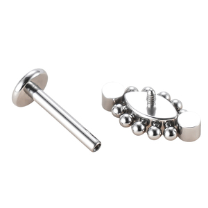 G23 ASTM F136 Piercing para el cuerpo Titanio Roscado internamente Ombligo Labio Uña Ceja Joyería - Product Image 2