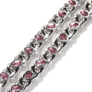 Nuova <span class=keywords><strong>Collana</strong></span> Cubana con <span class=keywords><strong>Cuore</strong></span> Rosa in Zirconia Cubica, Catena a Maglie <span class=keywords><strong>Infinito</strong></span> Stile Miami, Gioiello Hip Hop per Donne - Product Image 6