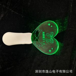 Acrylic Heart Shaped Light Stick <b>Led</b> Changeable Color Manual Button Concert Cheering Glow Stick - Product Image 4