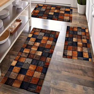 Ensemble de tapis de cuisine Temu, 3 pièces, rectangulaires, patchwork, antidérapants, absorbants l'huile et l'eau, faciles à nettoyer, en fibre de polyester - Product Image 2