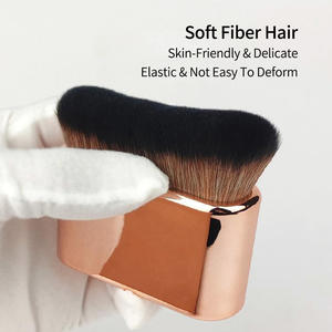Pinceau Kabuki <span class=keywords><strong>grand</strong></span> format incurvé pour fond de teint, maquillage visage et corps, applicateur de bronzage, autobronzant, écran solaire, correcteur avec manche - Product Image 4