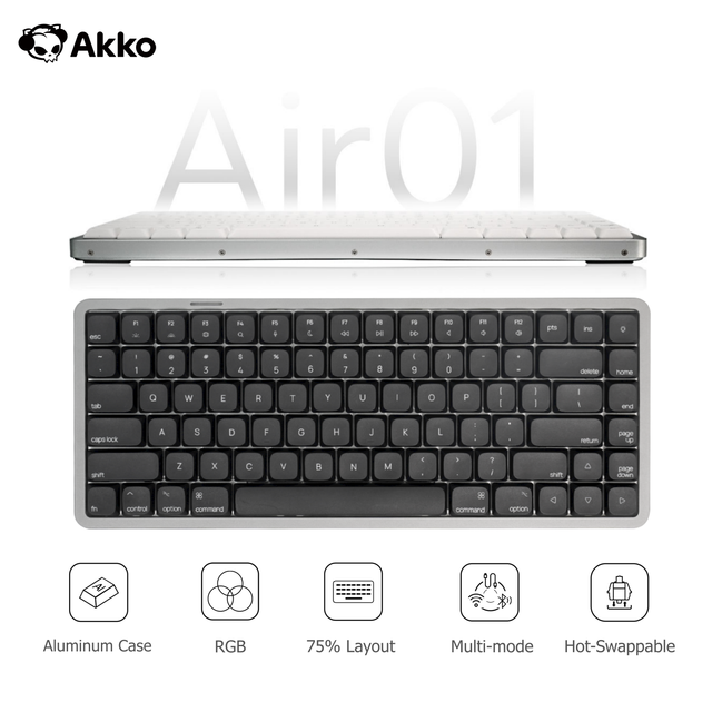 Akko Air 01 Low Profile Mechanical Keyboard Aluminum 75% Multi-mode Low Keyboard