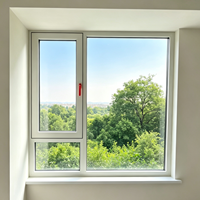 Ventana Interior Abatible y Giratoria de Doble Acristalamiento, Minimalista, Horizontal, con Marco de Aluminio