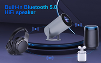 Proyektor Saku Portabel 8K & Android 14 Smart 720P untuk HY300 Pro 290 ANSI Fokus Manual Auto Keystone WiFi 6 BT5.4