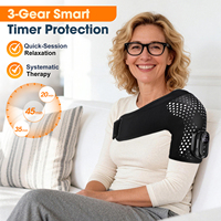 Masseur d'épaule sans fil 660nm 850nm avec 4 moteurs, massage par vibration, coussin chauffant pour l'épaule, télécommande, logo personnalisé