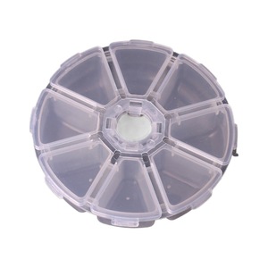 Round Plastic <b>Storage</b> <b>Box</b> 8 Compartments With <b>Lid</b> For Tools Desk Organizing <b>Small</b> Parts - Product Image 4