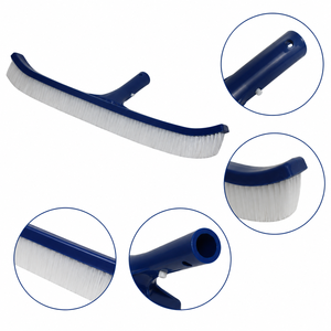 Brosse de nettoyage télescopique pour piscine bleue avec manche arrière en aluminium et écumoire à feuilles pour piscine - Product Image 4