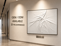 Reinweiße Monochrome Blatt 3D-Relief Skulpturale Strukturierte Wandkunst Hotel Privates Esszimmer Akzentwand Maßanfertigung Großhandel