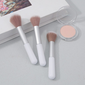 Blush <b>Brush</b> Foundation <b>Brush</b> Powder <b>Brush</b> Contour <b>Brush</b> Portable Makeup <b>Brush</b> Beauty Tool Synthetic Fibers Plastic Handle <b>Round</b> - Product Image 1