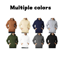Sweat-shirts d'hiver pour hommes grande taille, coupe ample, épais, pour le sport, avec logo personnalisé en relief et capuche unie