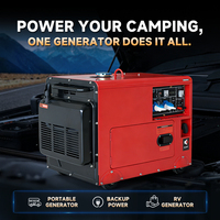 Générateur portable silencieux de type diesel 5kw 6kw 7kw 8kw 9kw avec moteur monocylindre refroidi par air pour les maisons