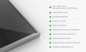JINKO แผงโซลาร์เซลล์พลังงานแสงอาทิตย์500W 540W 545W 550 watt 550 W 600W 670W 700W - Product Image 2