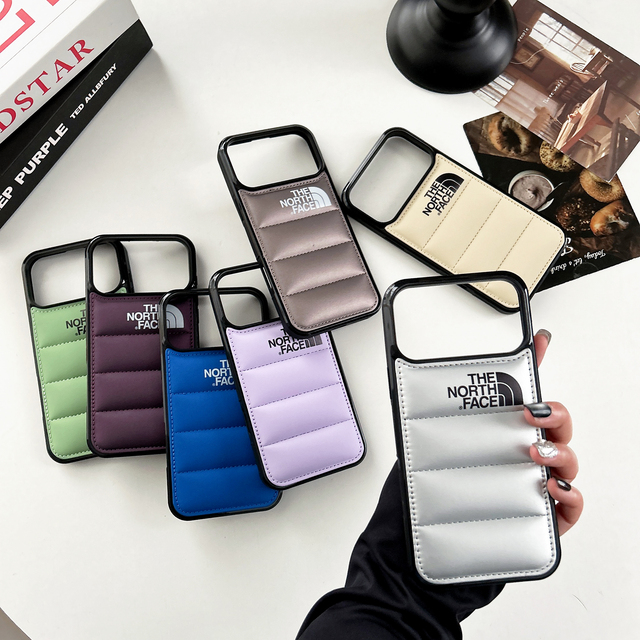 NEW Jacket Creative Embossed 3D Fashion Brand Logo Case for 12/13/14/15/16/17 Pro Max Shockproof Puffer Soft Pu Leather Case