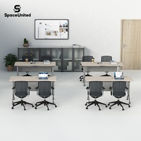 Table de réunion de bureau moderne SpaceUnited, roulettes silencieuses, table de formation durable, table de discussion pliable, table de formation