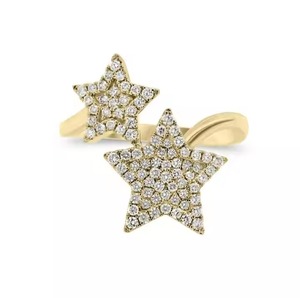 Bague étoile ouverte en or massif 14K diamant cultivé en laboratoire bague de fiançailles céleste élégante bijoux fins cadeau - Product Image 3