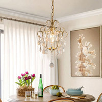 Nouvelle suspension luminaire style campagnard avec bougies décoratives et roses en céramique blanche, feuilles métalliques APCITL